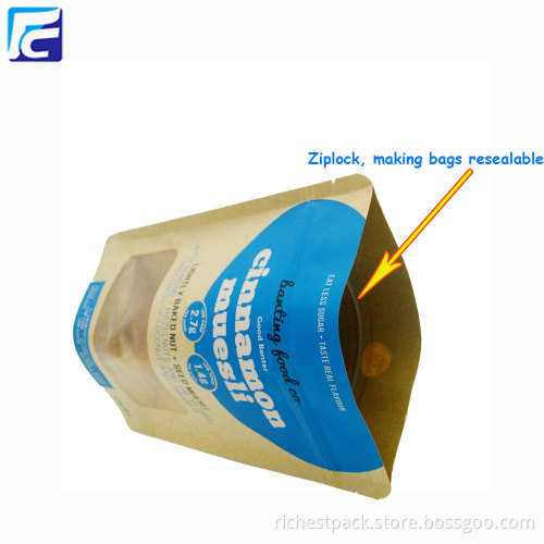 Wholesale Kraft Paper Mylar Bags With Ziplock